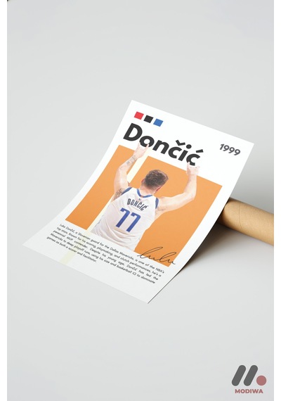 Doncic Basketbol Posteri, Çerçevesiz Yüksek Kalite Duvar Afişi - Spor Severlere Hediye