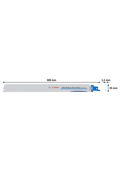 Bosch Pro S 1237 Bef Metal Kesimi İçin Orta Hizmet Tilki Kuyruğu Testere Ucu 300 Mm