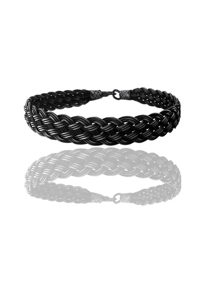 Gümüş Tamamen El İşçiliği Kazaziye İşlemeli Örgülü Erkek Bileklik Barcode 62241077