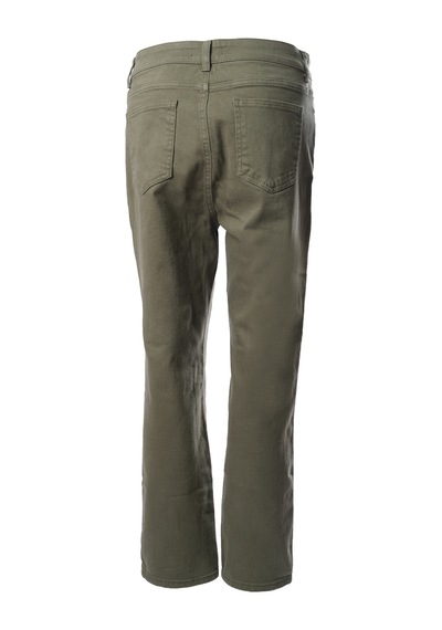 Faik Sönmez Minimalist Kadın Pantolon - Regular Fit Midi Koyu Haki