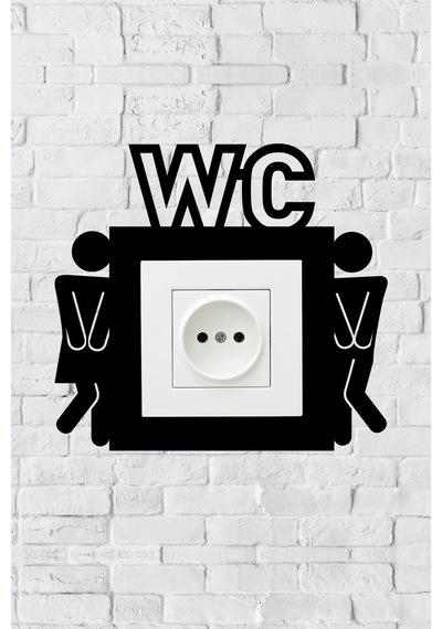 Tuvalet Wc Tasarım Priz Çerçevesi İç Ölçü 8,4x8,4 Cm Dekoratif Priz - Anahtar Çerçevesi - Lavabo