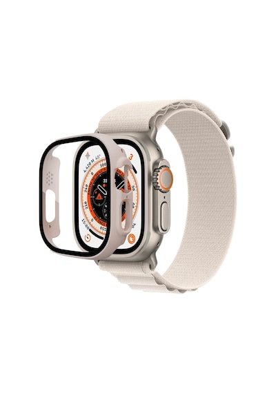 Newface - 940 - Apple Watch Ultra 49mm Desert Camlı Kasa Ekran Koruyucu - - Kmrsfres - Metalik Gold