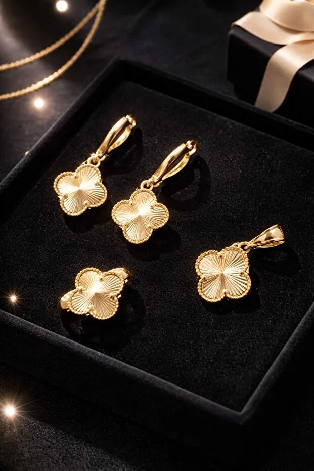 Banum Luxury Lüx Tasarım Çelik 3lü Set Altın