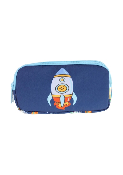 Kaukko Kids Mavi Lacivert, Roket Baskılı, Erkek Çocuk Üç Bölmeli Okul Kalem Çantası - L8260 Mavi - Lacivert