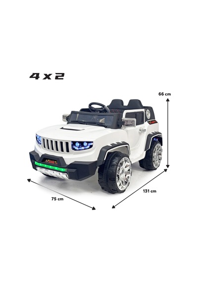 Jeep Akülü Araba 0-8 Yaş Beyaz