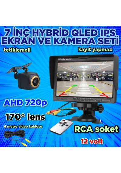 7'' Qled Ips Ekran Ve 1 Adet Ahd 720p Balık Gözü Kamera 12v