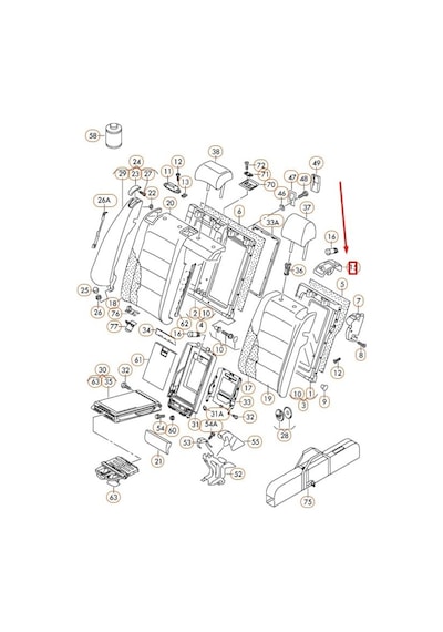 Parça Deponuz Volkswagen Passat Cc Arka Koltuk Yatırma Kolu Kapağı 2012 2017 Sol Taraf. 3c5885893 / 3c5 885 893 Açık Ceviz