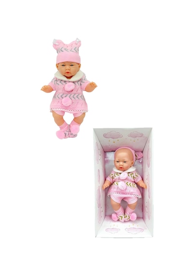 Galtoys Azra Newborn Pembe-Gri Triko Elbiseli Bebek