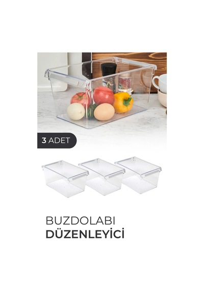 Lüks 2 Li Buzdolabı Ve Dolap Içi Düzenleyici Kapaklı Kutu Akrilik Beyaz Tr Diğer