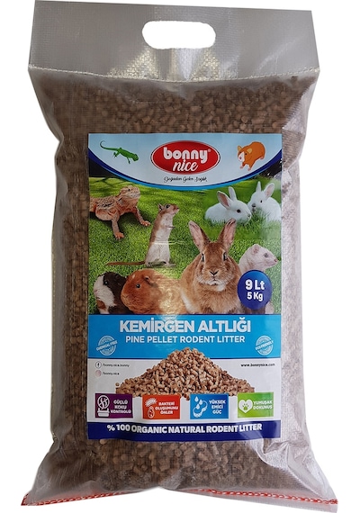 Bonny Nice Organik Çam Pelet Ginepig Altlığı 5 Kg 9 L