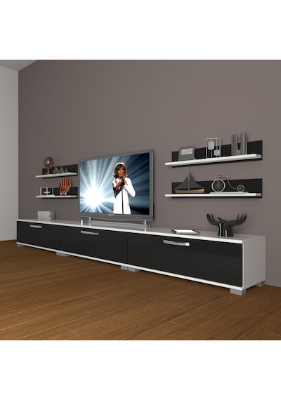 Decoraktiv Eko 270r Slm Tv Ünitesi Tv Sehpası Beyaz - Siyah