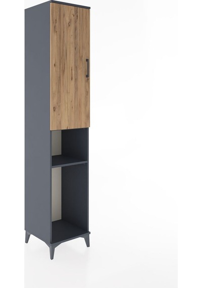 Hyperion Dolap 3 Raflı Tek Kapaklı Tek Askılı 44x44x221 Antra... Antrasit