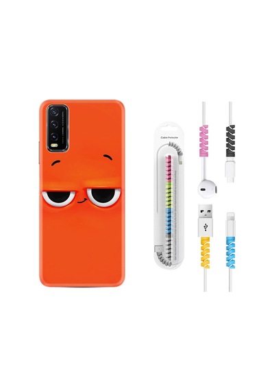 Vivo Y11S Kılıf Kablo Koruyuculu Orange 1830