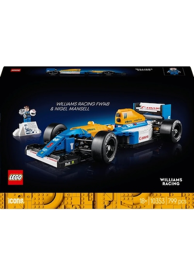 LEGO® Icons Williams Racing FW14B ve Nigel Mansell 10353 - Yetişkinler için Koleksiyonluk Yaratıcı Model Yapım Seti (797 Parça)