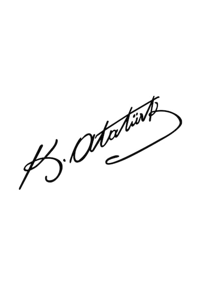 Kemal Atatürk İmza Sticker Araba Oto Araç Sticker 30 X 8,5 Cm Siyah
