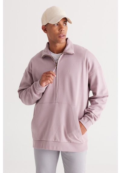 AC&Co / Altınyıldız Classics Erkek Gul Kurusu Oversize Bol Kesim Bato Yaka Pamuklu Sweatshirt Gül Kurusu AC&Co / Altınyıldız Classics Erkek Gul Kurusu Oversize Bol Kesim Bato Yaka Pamuklu Sweatshirt Gül Kurusu