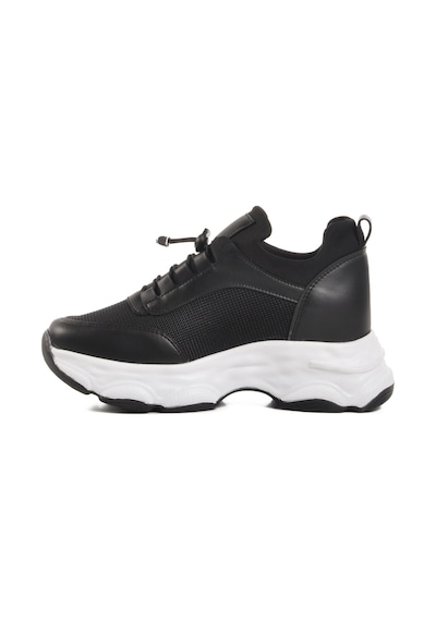 Siyah Yüksek Taban Kadın Sneaker 6064 Z Siyah