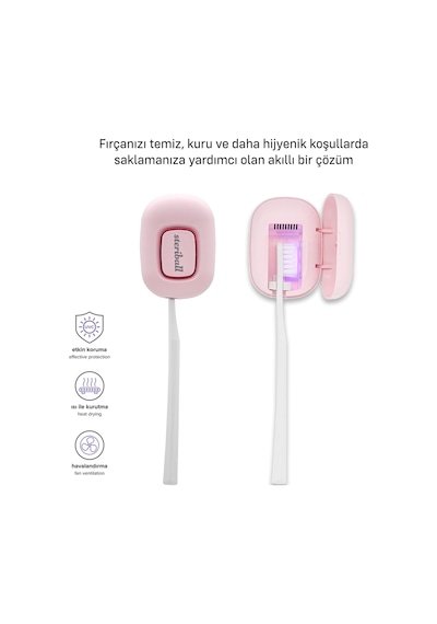 Steriball Diş Fırçaları İçin Akıllı Koruma Cihazı - Pembe