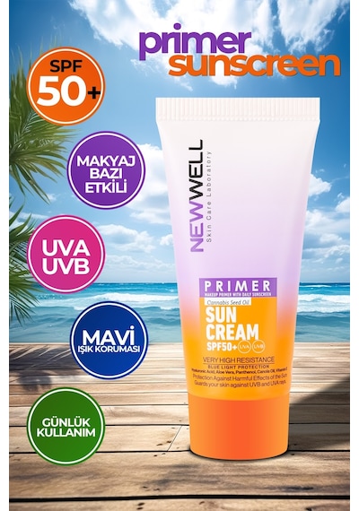 New Well Aydınlatıcı Etkili Primer Sunscreen SPF50+ 50 ML