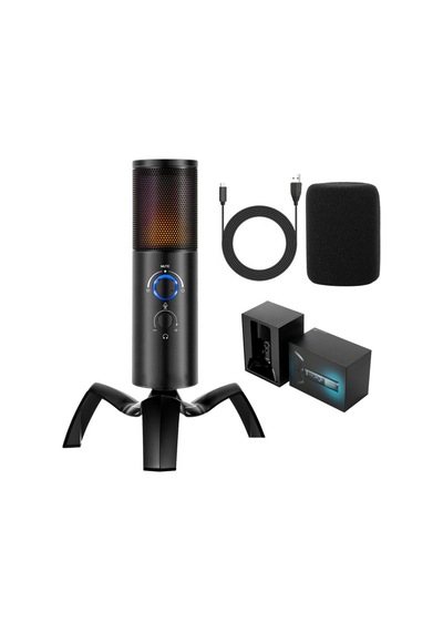 Profesyonel Usb Rgb Tak Çalıştır Mikrofon Çift Yönlü Kayıt Özellikli Yayıncı Ve Oyuncu Mikrofonu
