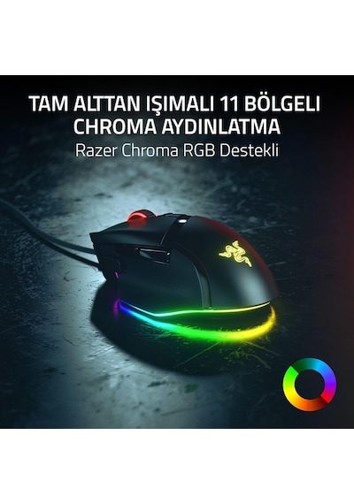 Razer Basilisk V3 35k - Tamamen Özelleştirilebilir Ergonomik Kabl