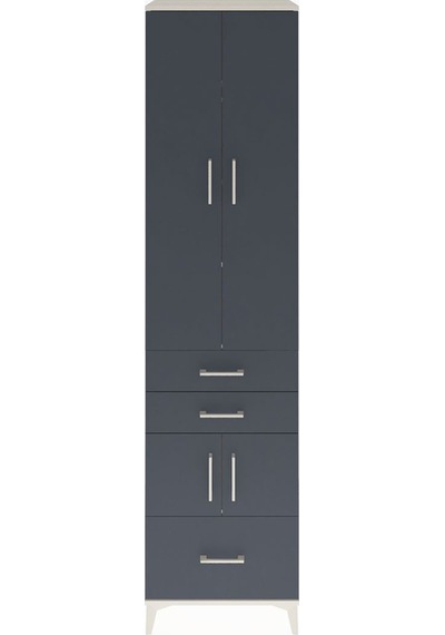 Hyperion Dolap 5 Raflı 3 Çekmeceli 4 Kapaklı 60x44x243 Aytaşı-antrasit Aytası