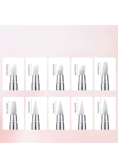 5li Çift Uçlu Silikon Nail Art Dot Kalem Seti Heykel Kalem Seti Pembe
