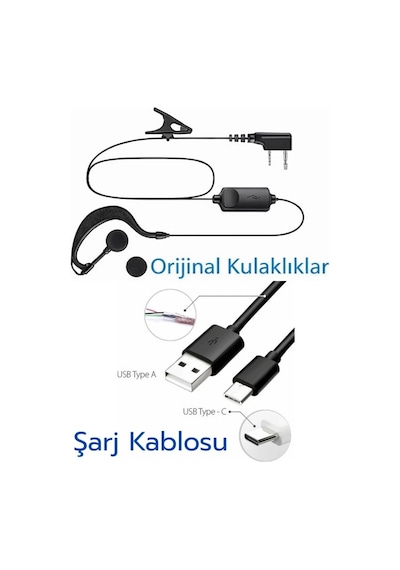 Pmr Bf-888s Uhf El Telsizi 2'li Set 1500mah Bataryalı 16 Kanal El Fenerli
