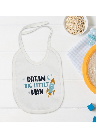 BK Kids Dream Big Little Man Tasarımlı Bebek Mama Önlüğü - Model