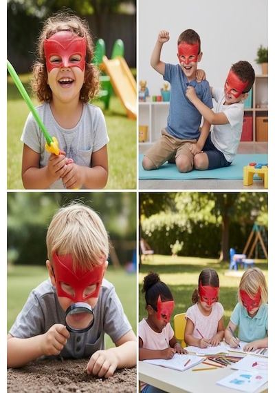 Oyuncak Pijamaskeliler 3'lü Figür Maske Seti Kostüm Eğlence Parti Maskesi Çocuk