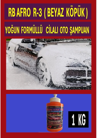 Rb Afro R-3 Fırçasız Oto Yıkama Şampuanı Beyaz Köpük 1 Kg