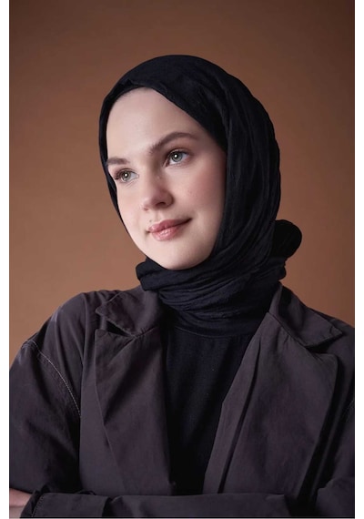 Bambu Şal Tesettür, Pamuklu, Hafif, Rahat, Şık, Yüksek Kalite, Hijab, Shawl, Original, Lux Siyah