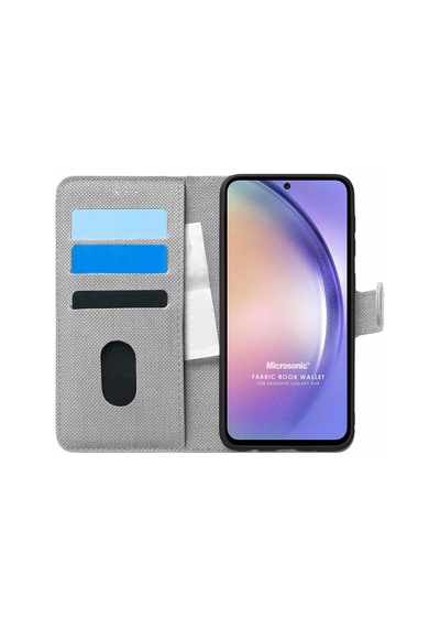 Microsonic Samsung Galaxy Uyumlu A54 Kılıf Fabric Book Wallet