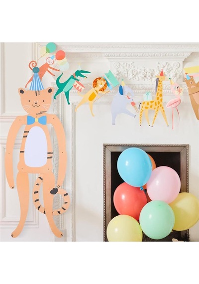 Meri Meri - Party Animal Decorations - Parti Hayvanları Asılan Süsler - 4 Adet Çok Renkli