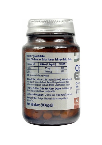 Osende Çinko & Bakır 60 Kapsül 2 Adet