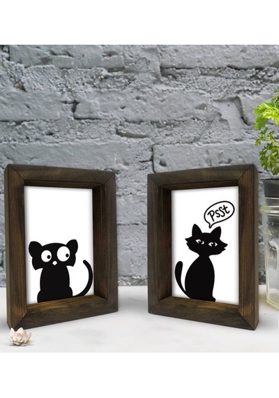 Bk Gift Dekoratif 2'Li Doğal Masif Ahşap Çerçeve 15X20Cm-1