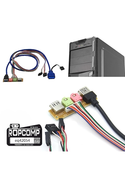Ropcomp Pc Ön Panel Usb2/3 + 3.5mm Port Kulaklık + Mikrofon Kablo
