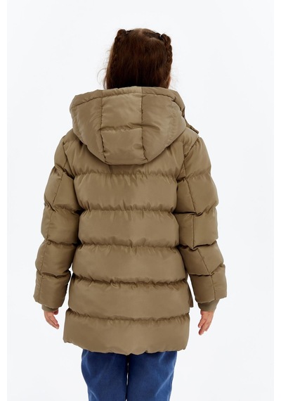 Benitto Kids Kız Çocuk Kalın Kışlık Kapüşonlu Kaban 51349 Camel