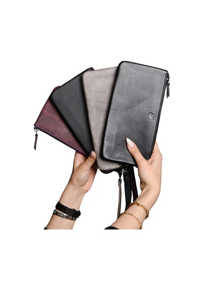 Mft Leather Hakiki Deri Unisex El Çantası Viento 2225 Flother Mat Siyah