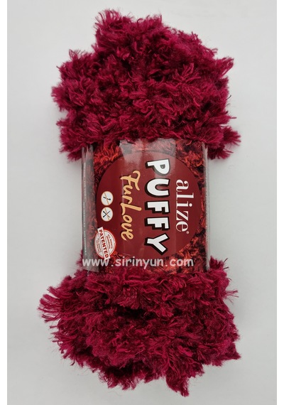Puffy Furlove Parmakla Örülen Örgü İpi 107-vişne