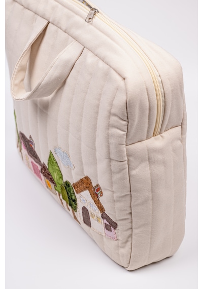 Laptop Çanta Patchwork Krem