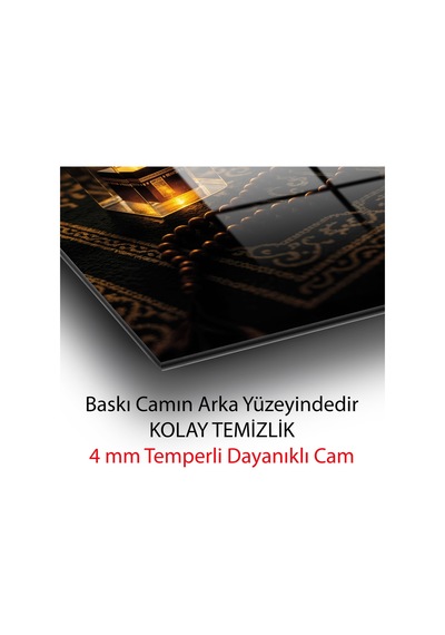 Kâbe Minyatürü Ve Kuran Temalı Dekoratif Cam Tablo Modern İslami Dekorasyon Ve Manevi Değer İslami Motifli Dekoratif Duvar Tablosu, Salon Ve İbadet Alanı Dekoru,