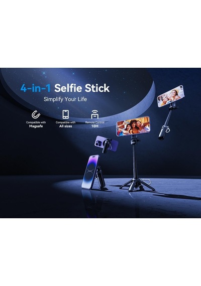 Kamera Ayağı Taşınabilir Aparat İçerik Aracı Ss22 Tripod Manyetik Bluetooth Selfie Çubuğu