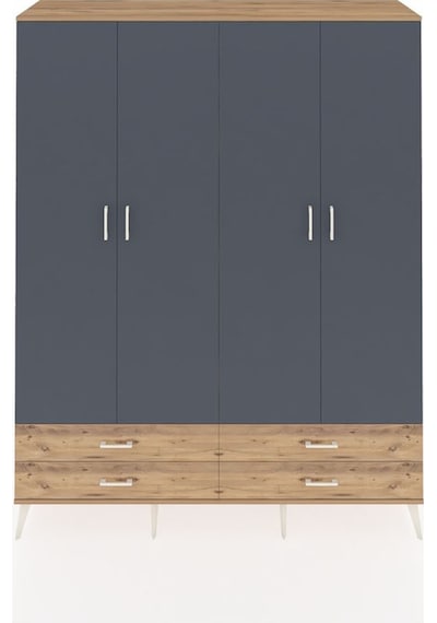 Hyperion Gardrop 6 Raflı 4 Çekmeceli 2 Askılı 176x44x221 Çam-antrasit/çam Antrasit/çam Hyperion Gardrop 6 Raflı 4 Çekmeceli 2 Askılı 176x44x221 Çam-antrasit/çam Antrasit/çam