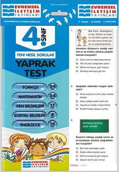 4.Sınıf Tüm Dersler Yaprak Test -  Evrensel İletişim Yayınları