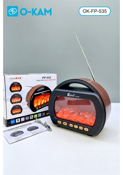 O-kam Ok-535 Bluetooth Fenerli Şömine Efektli Radyo