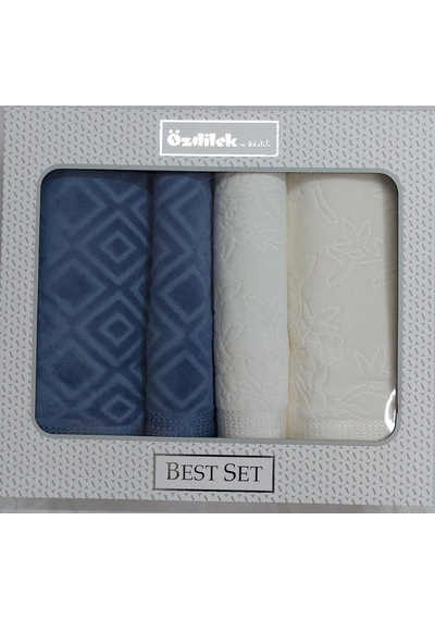 Özdilek Pastoral Krem-Lacivert Best Set Mavi