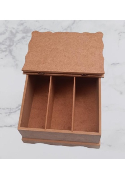 1448bng90068hobi Dekoratif Çay Kutusu Ahşap Mdf Ham El Yapım