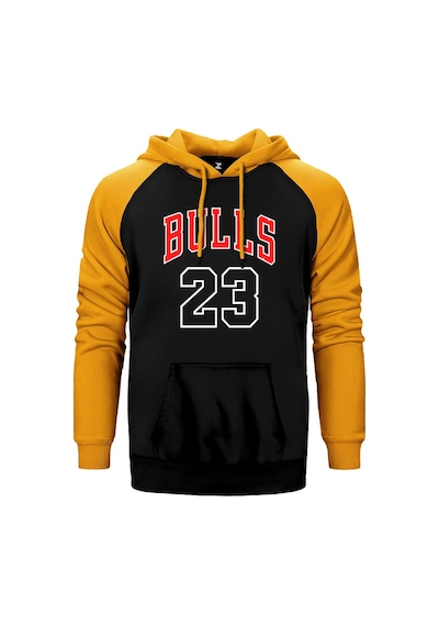 Chicago 23 Sarı Renk Reglan Kol Kapşonlu Sweatshirt Sarı