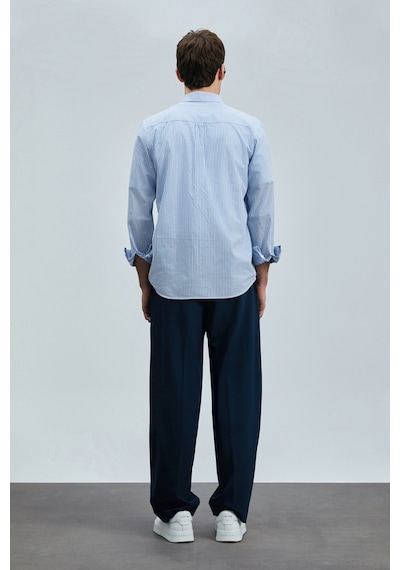 Lufian Erkek Regular Fit Charles Basic Gömlek 111010638 Mavi Mavi